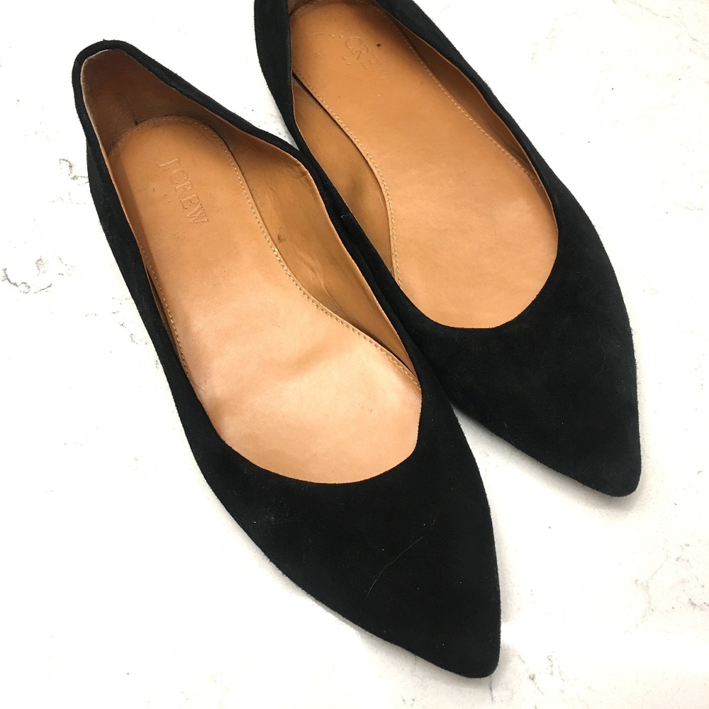 J. CREW Pointed Toe Flats in Suede